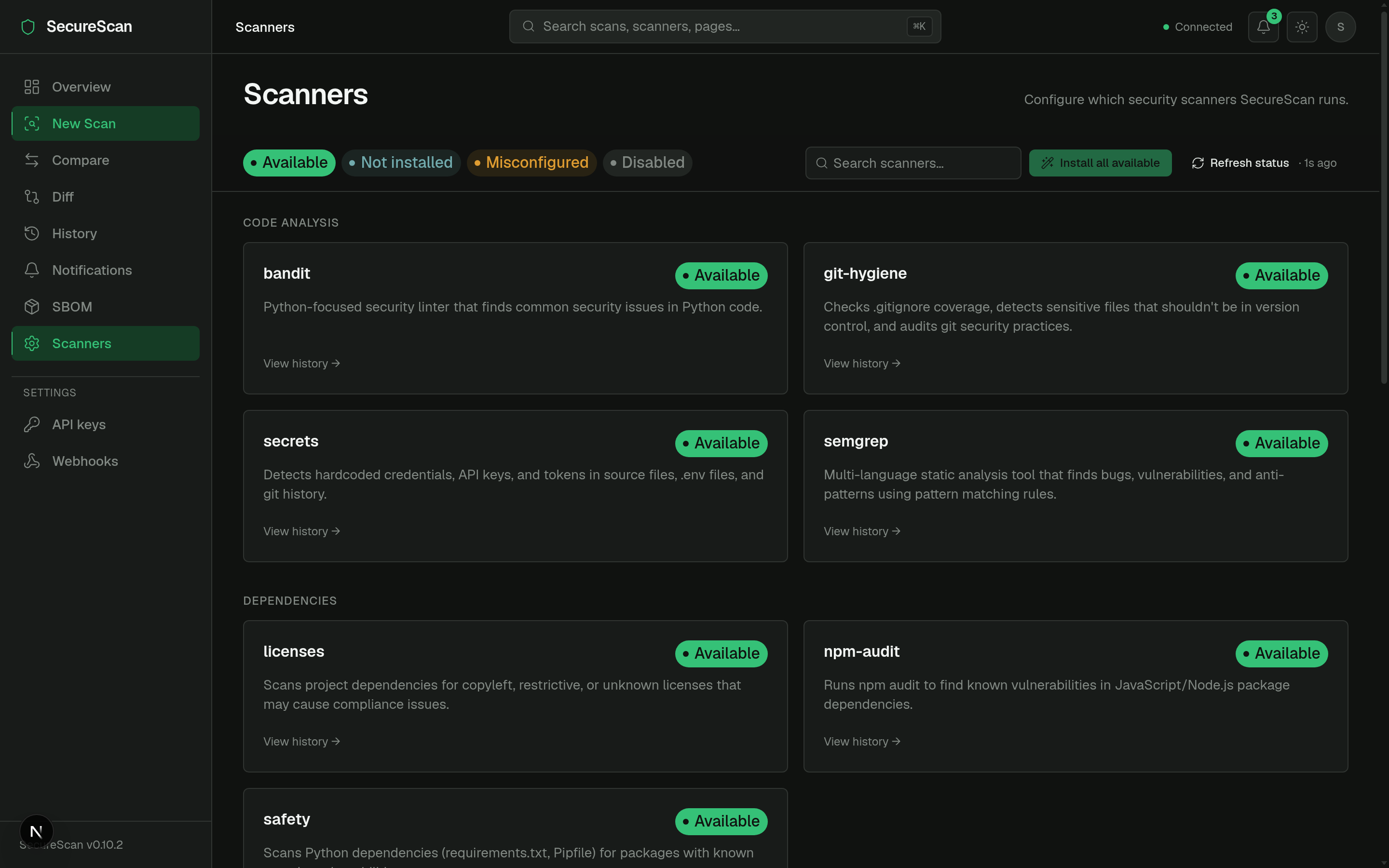 Scanner inventory